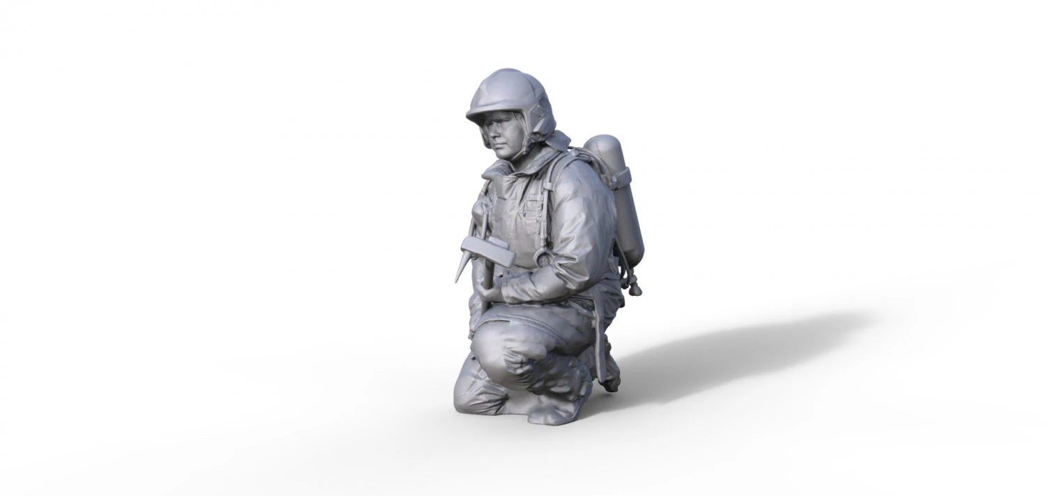 Figure firefighter Andre A 3D Print Model .c4d .max .obj .3ds .fbx .stl .blend 