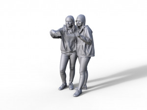 Selfie figures for model building model railway diorama 3D Print Model