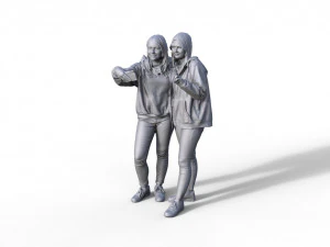 Model yapımı i&ccedil;in selfie fig&uuml;rleri model demiryolu dioraması 3D Baskı Modeli