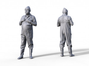 Figure Schorsch for fishing boat ship model Typ A 125 3D Print Model