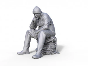 Figuur voor vissersboot, scheepsmodel Typ H 125 3D printmodel