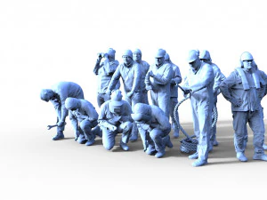 Figures crew work ship A 125 15 files 3D Print Model