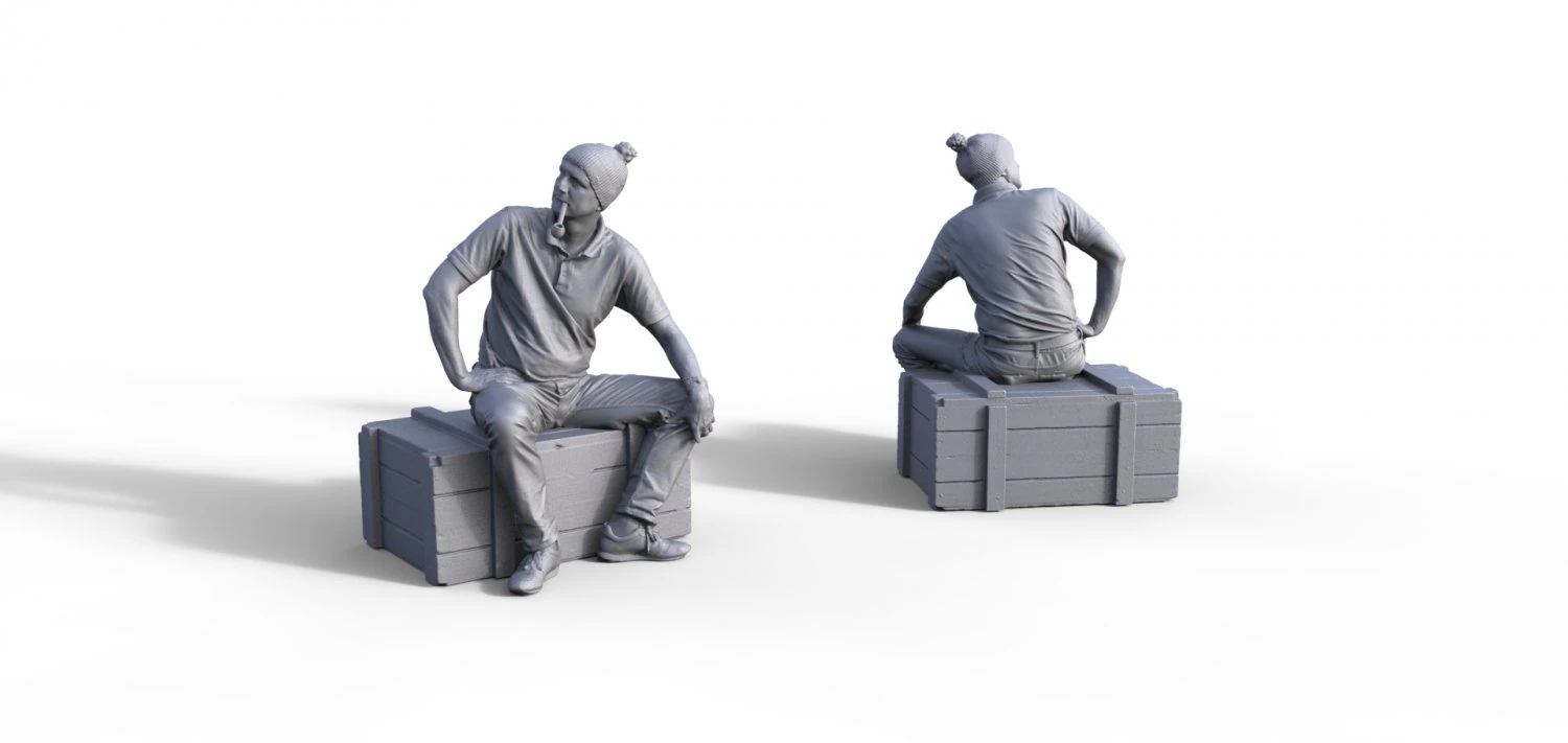125 Fishermen figures for ship models 3D Print Model .c4d .max .obj .3ds .fbx .stl .blend 