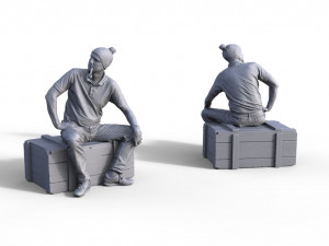 125 Fishermen figures for ship models 3D Print Model