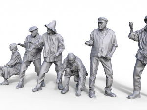 Rafterfiguren voor museum Diorama 3D printmodel
