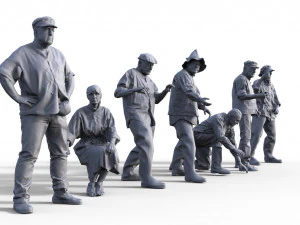 Rafter figures for museum Diorama 3D Print Model