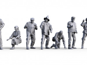 Rafter figures for museum Diorama 3D 프린트 모델