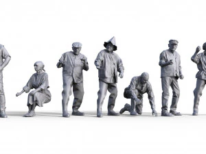 Rafter figures for museum Diorama 3D Print Model