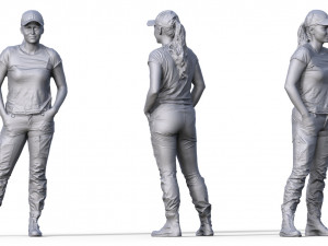 Figure Charlotte typ H for ship model railway diorama 125 3D Print Model