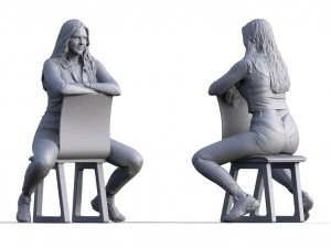 선박 모형 철도 디오라마 125용 의자가 있는 Figure Julia typ A 3D 프린트 모델