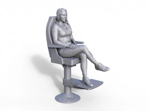 Figure Charlotte typ F with chair for ship model railway diorama 125 3D Print Model