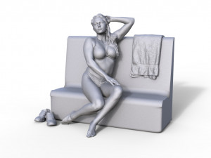 Figure Charlotte type B for ship model railway diorama 11 Modelo de impresión 3D