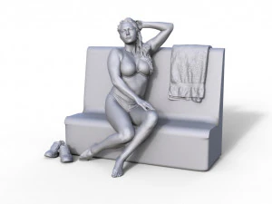 Figure Charlotte type B for ship model railway diorama 11 3D Print Model