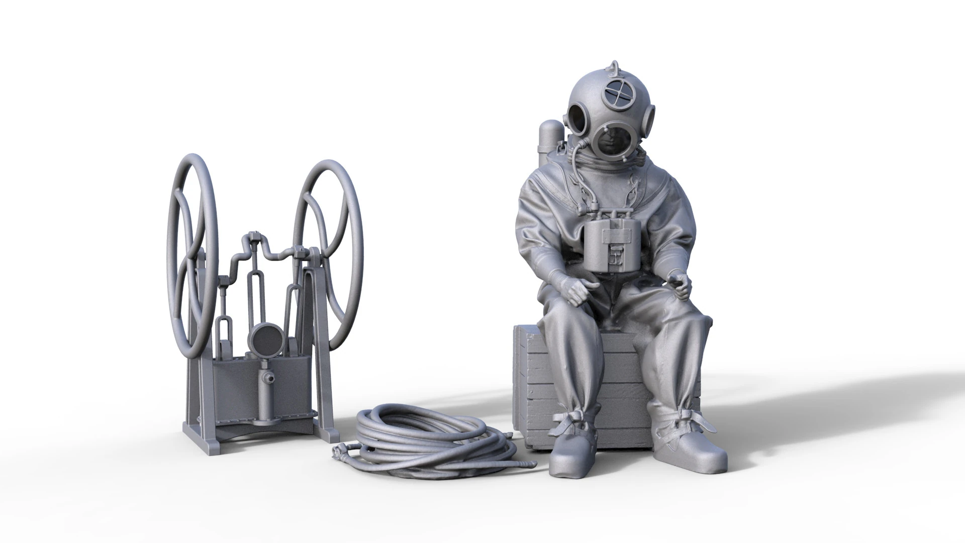 Figur Taucher 933 3D Model .c4d .max .obj .3ds .fbx .stl .blend