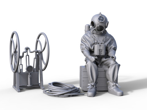 Figur Taucher 933 3D Model