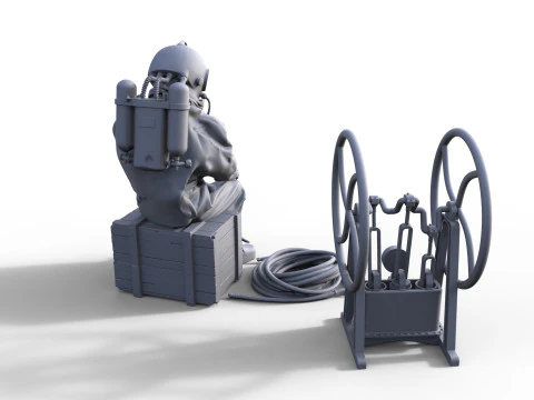 Figur Taucher 933 3D Model
