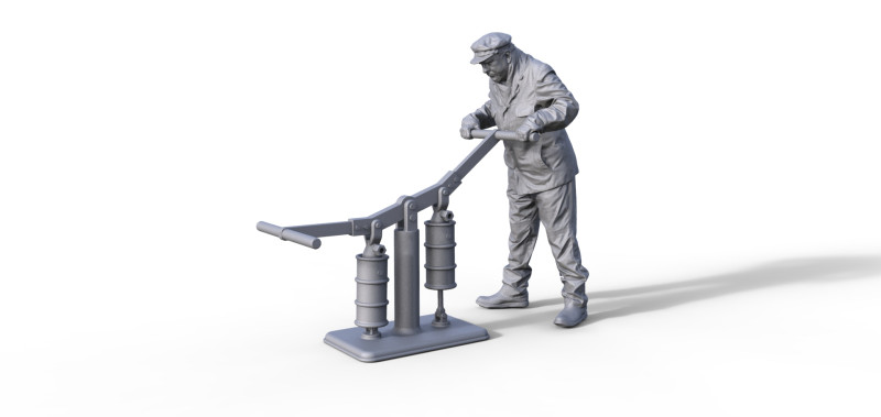 Figur Taucher Helfer an Pumpe 936 Model 3D .c4d .max .obj .3ds .fbx .stl .blend