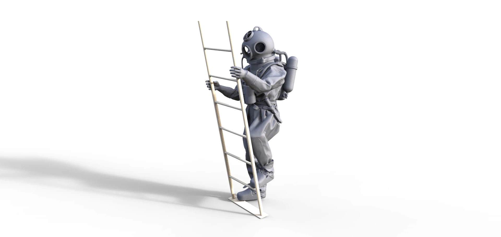 Figur Taucher auf Leiter 938 3D Model .c4d .max .obj .3ds .fbx .stl .blend 