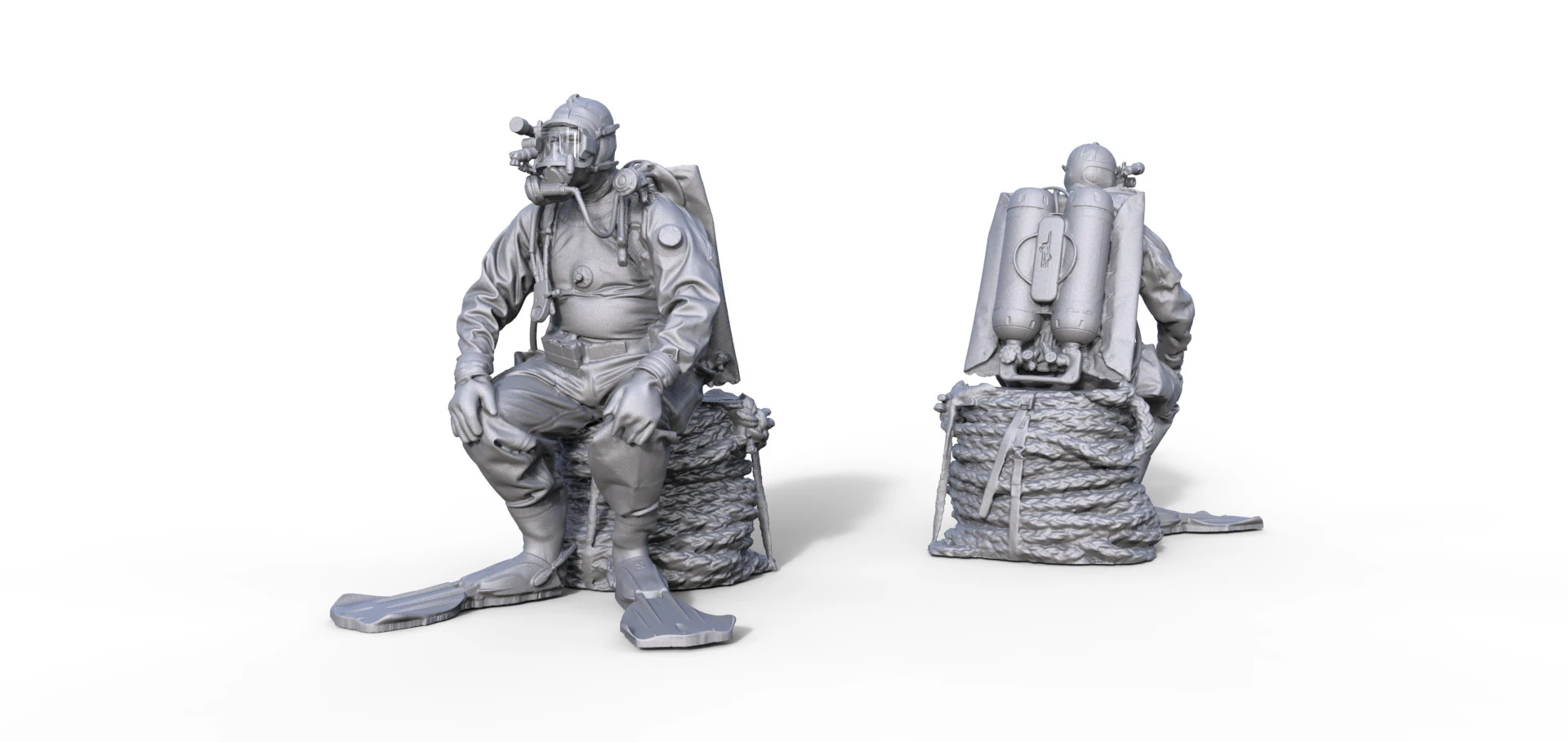 Figur Taucher 963 3D Print Model .c4d .max .obj .3ds .fbx .stl .blend 