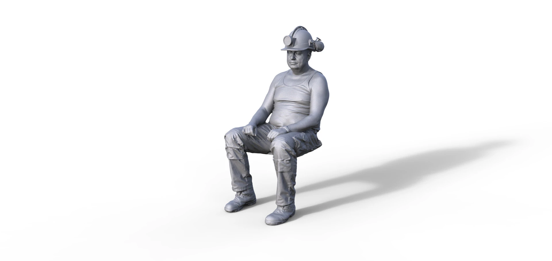 Figur Miner 966 3D Print Model .c4d .max .obj .3ds .fbx .stl .blend 