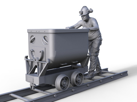 Figur Miner mit Lore 3D Принт Модель