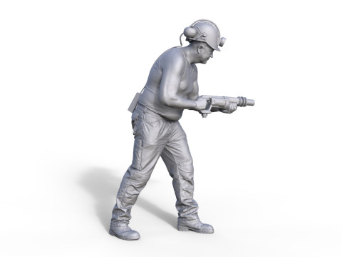 Figur Miner mit Bohrer 3D-printmodel