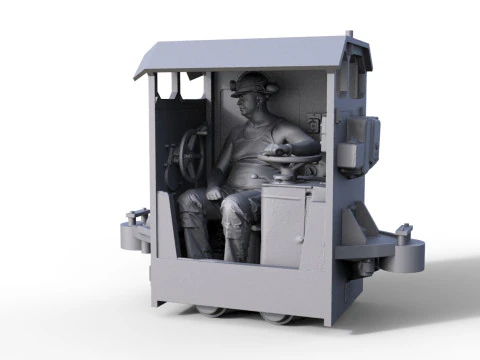Бергбау Лок мит Фахрер 3D Принт Модель