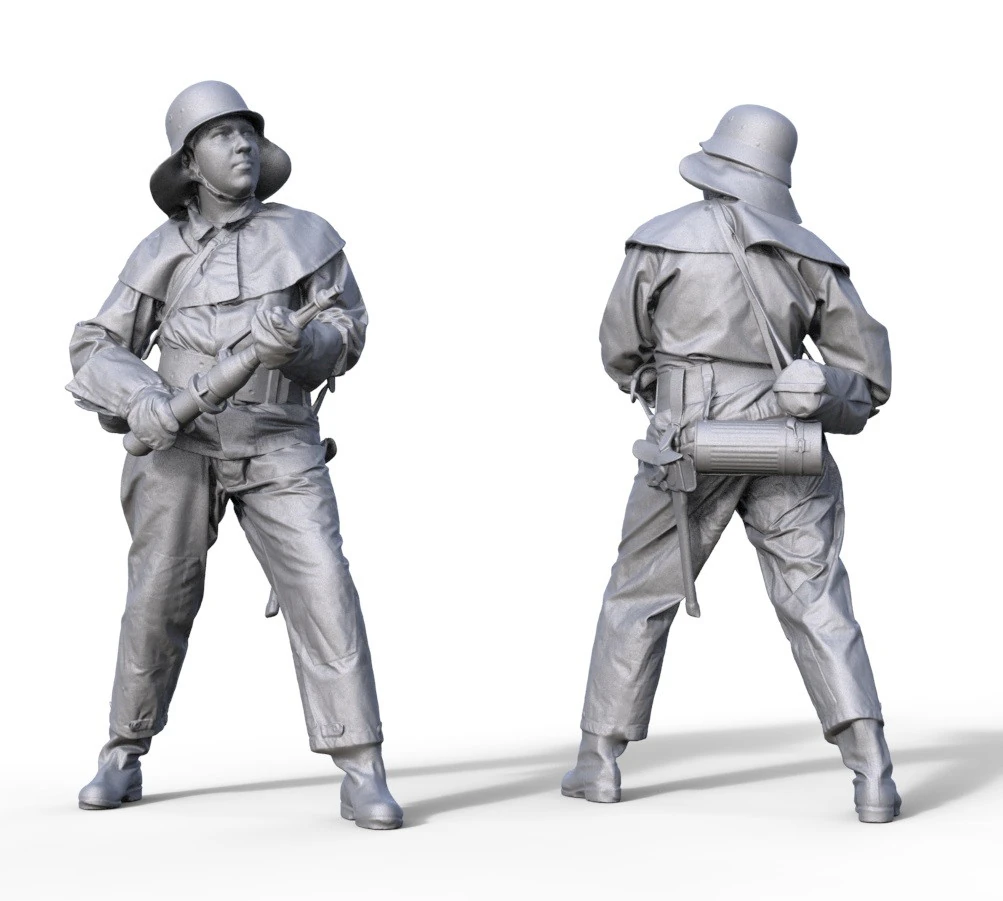 Figur Feuerwehr DDR mit Spritze 3D Print Model .c4d .max .obj .3ds .fbx .stl .blend
