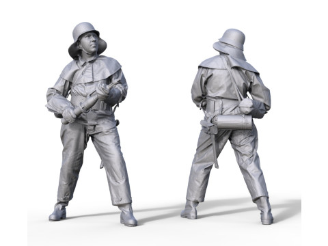 Figur Feuerwehr DDR mit Spritze Modelo de impresión 3D