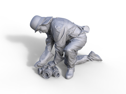 Figur Feuerwehr DDR an Verteiler 3D Print Model