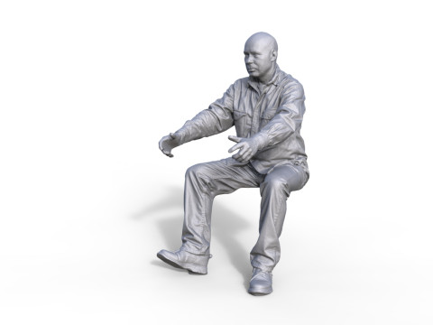 Figur Truck Driver 3D-printmodel