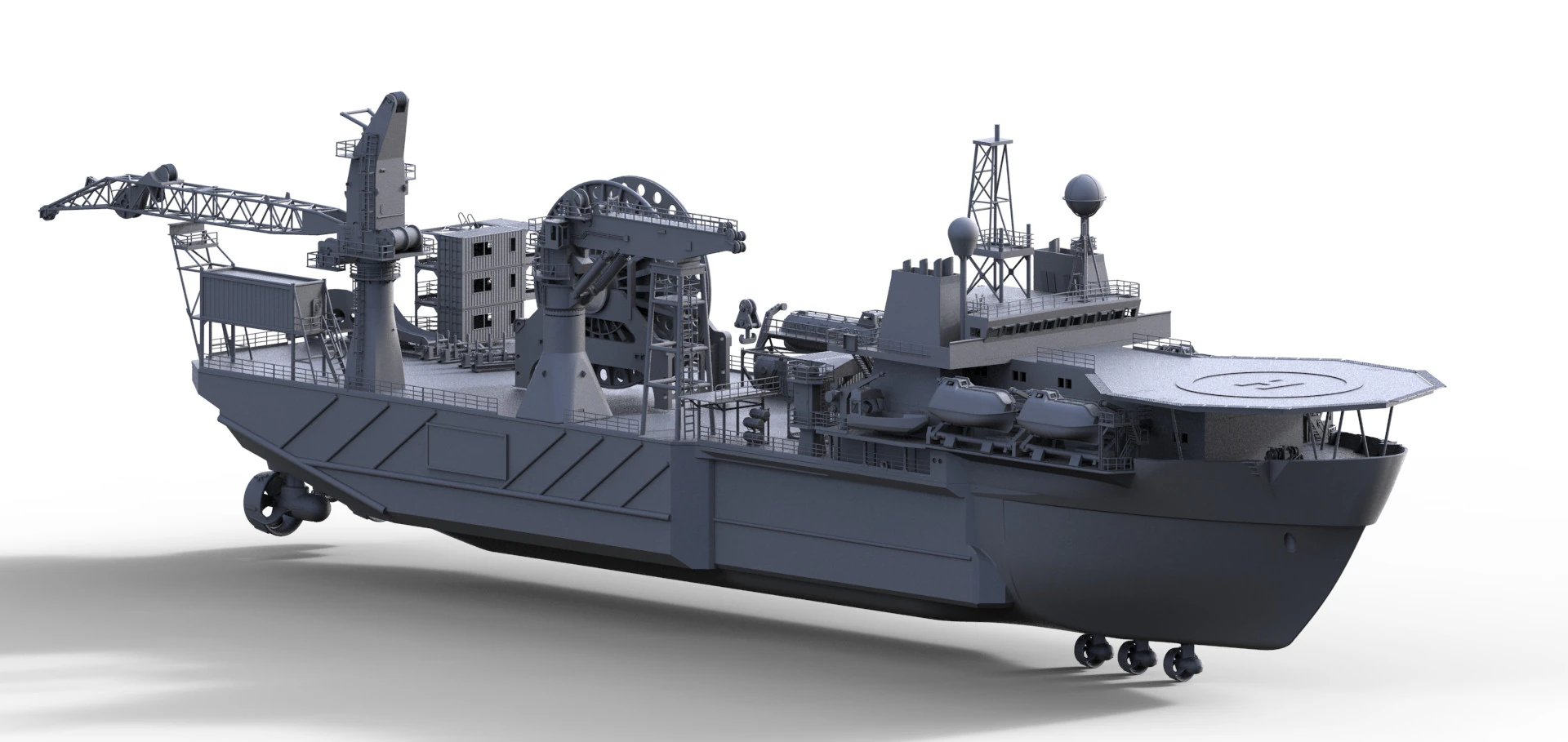 Kreuz Installer Schiffsmodell Modelship Diving support vessel 3D Print Model .c4d .max .obj .3ds .fbx .stl .blend 