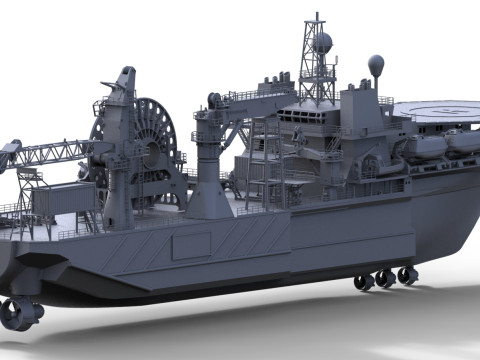 Kreuz Installer Schiffsmodell Modelship Diving support vessel 3D-printmodel