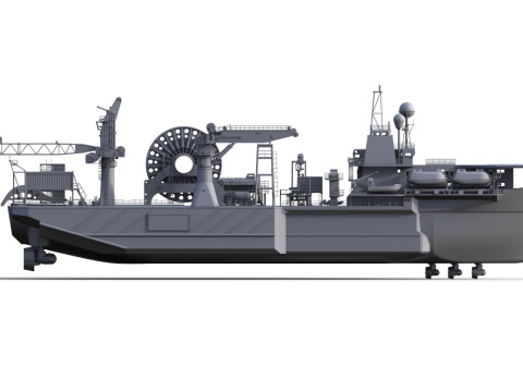 Kreuz Installer Schiffsmodell Modelship Diving support vessel 3D-printmodel
