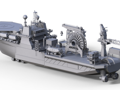 Kreuz Installer Schiffsmodell Modelship Diving support vessel 3D-printmodel