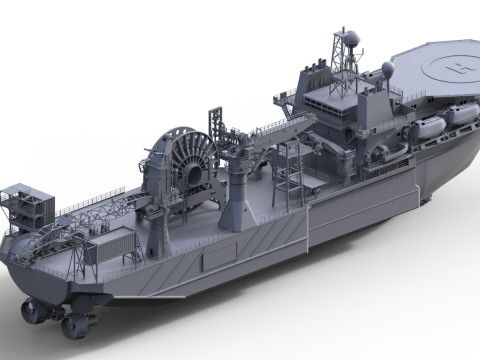 Kreuz Installer Schiffsmodell Modelship Diving support vessel 3D-printmodel