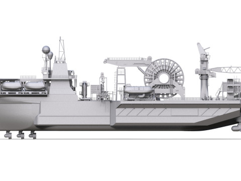 Kreuz Installer Schiffsmodell Modelship Diving support vessel 3D-printmodel