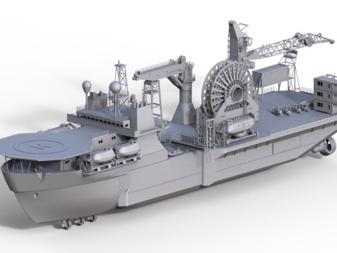 Kreuz Installer Schiffsmodell Modelship Diving support vessel 3D-printmodel