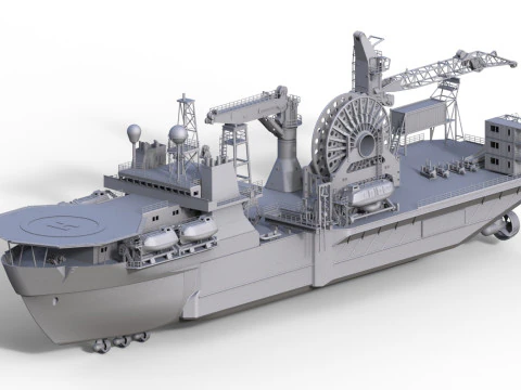 Kreuz Installer Schiffsmodell Modelship Diving support vessel 3D Print Model