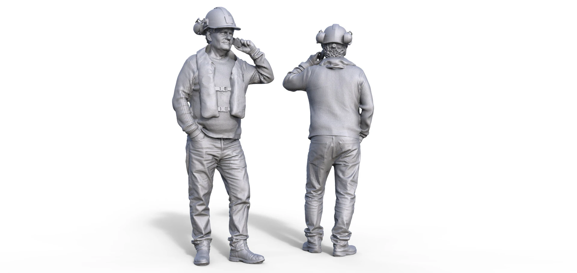 BOOT MANN FIGUR WORKER 3D Print Model .c4d .max .obj .3ds .fbx .stl .blend 