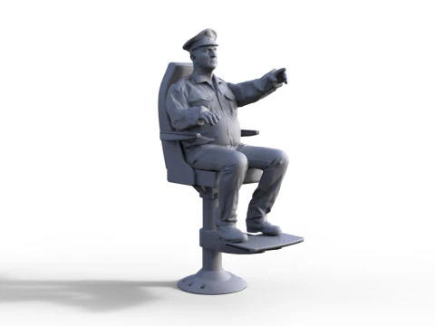 FIGURA DE POLICÍA DEL AGUA CON SILLA PARA MAQUETA DE BARCO Modelo de impresión 3D