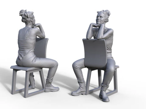 FIGURA ALEX MUJER NIñA DIORAMA TREN BARCO MODELO Modelo de impresión 3D