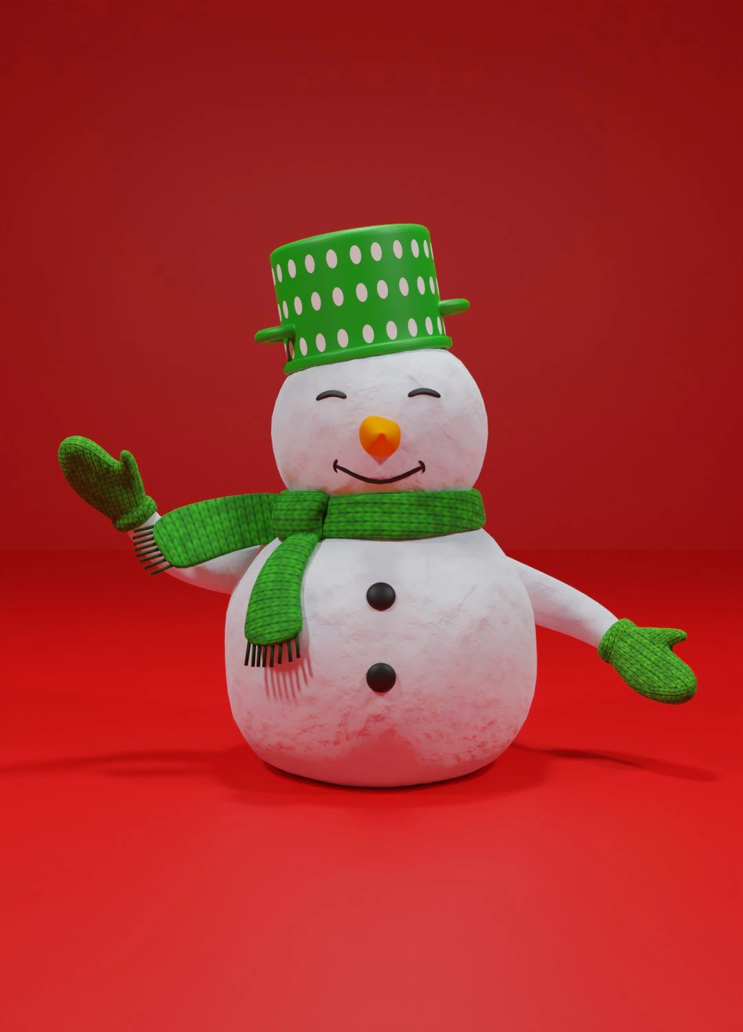 Snowman 3D Model .c4d .max .obj .3ds .fbx .stl .blend 