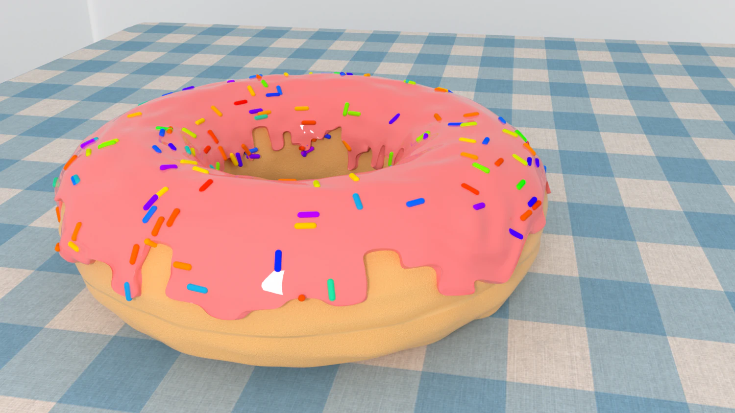 Donut 3D Model .c4d .max .obj .3ds .fbx .stl .blend 