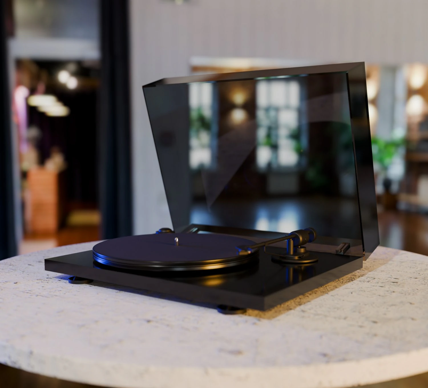 Vinyl record player 3D Model .c4d .max .obj .3ds .fbx .stl .blend 