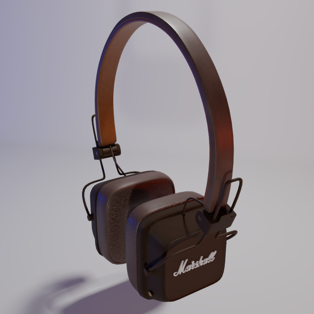 Marshall Major 4 headphones 3Dモデル .c4d .max .obj .3ds .fbx .stl .blend 