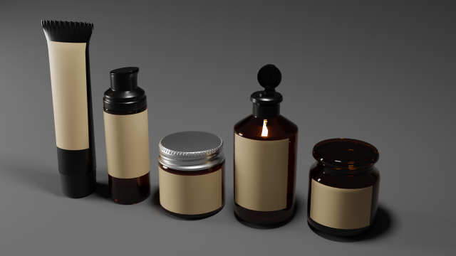 Cosmetic jars 3D Модель .c4d .max .obj .3ds .fbx .stl .blend 