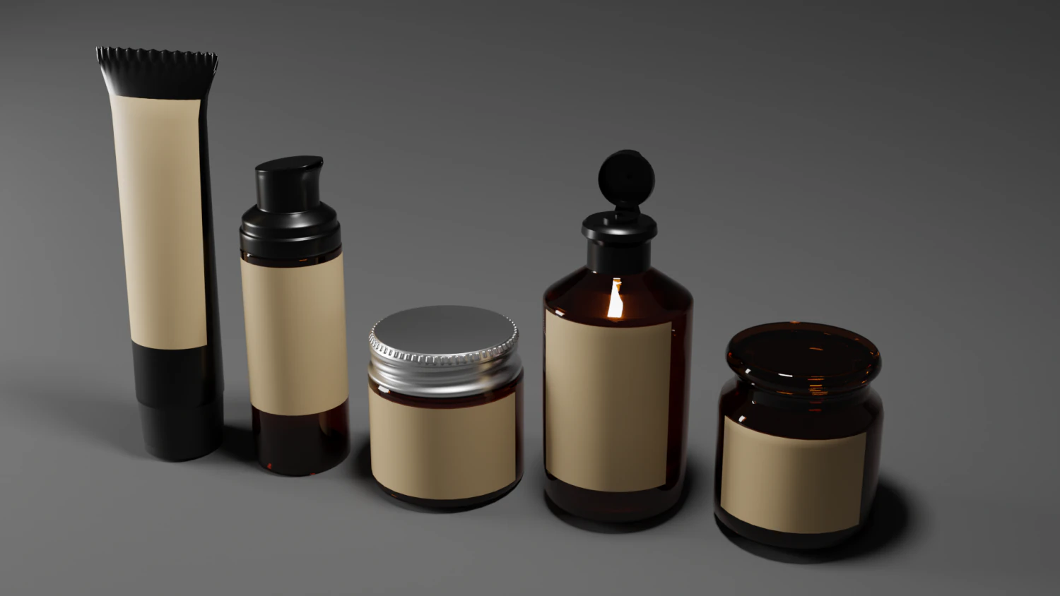 Косметичні баночки 3D Модель .c4d .max .obj .3ds .fbx .stl .blend 