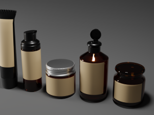 Cosmetic jars 3D Model