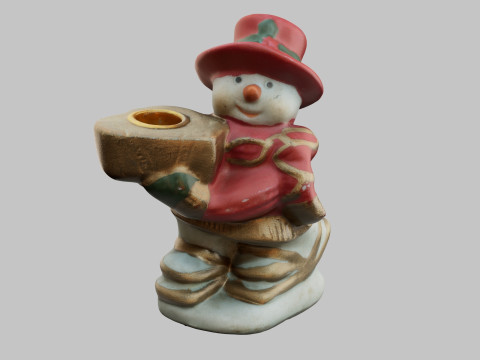 Snowman Christmas Candlestick 3D Model